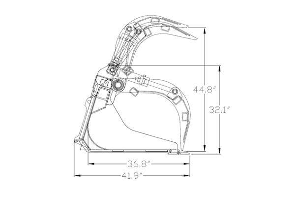 Construction Attachments Inc. Severe Xtreme Duty Grapple Bucket for sale at H&R Agri-Power, Kentucky, Illinois, Tennessee, Alabama, Mississippi and Indiana