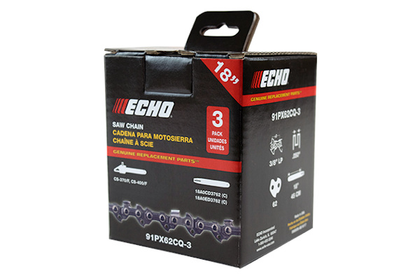 Echo | 3-Pack Chains | Model 18" – 3 Pack Chain - 91PX62CQ-3 for sale at H&R Agri-Power, Kentucky, Illinois, Tennessee, Alabama, Mississippi and Indiana
