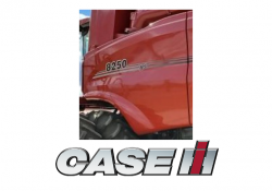 USED CASE IH FRONT LEFT TRIM PANEL WITH 8250 DECALS for sale