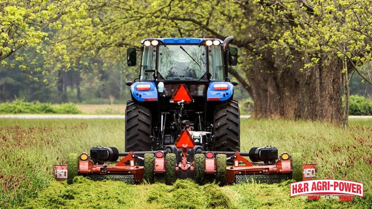 blue tractor rhino rotary cutter pasture