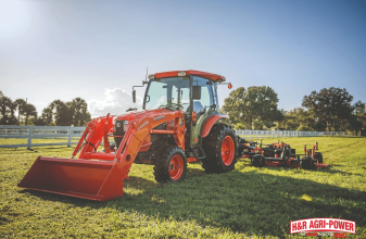 kubota tractor front loader field agriculture