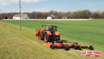 kubota tractor land pride bush hog field