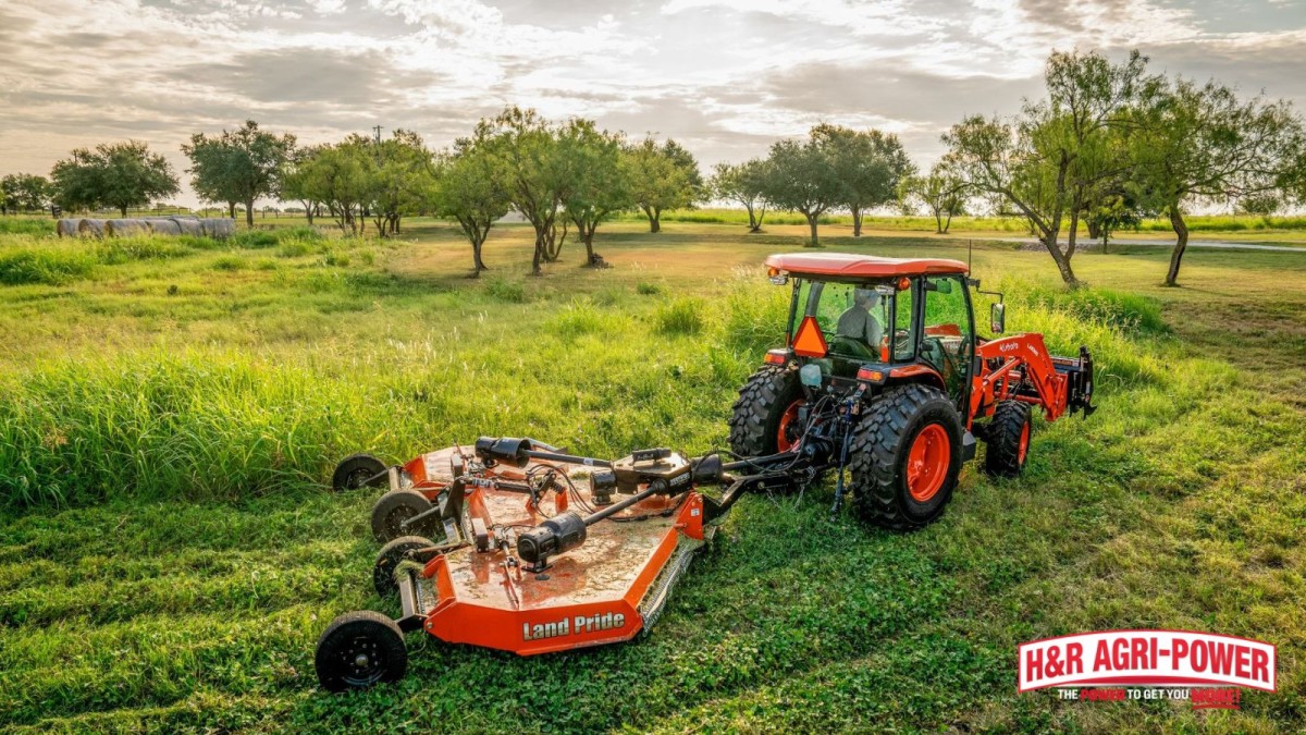kubota tractor land pride bush hog uneven ground