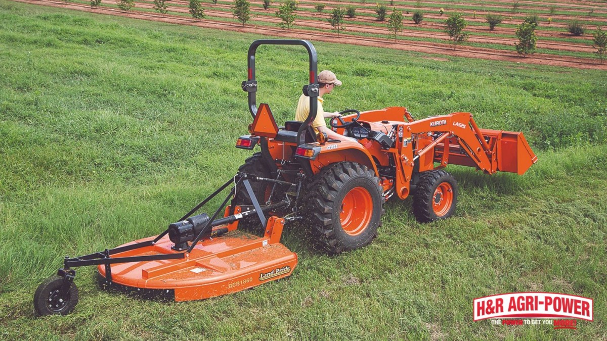 kubota tractor land pride rotary cutter rural property