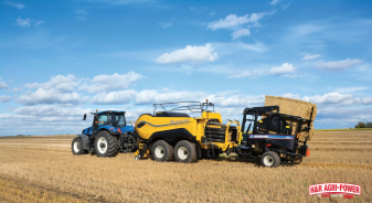 new holland large square baler hay field