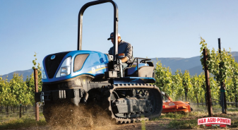 new holland tracked tractor vineyard fuel efficiency