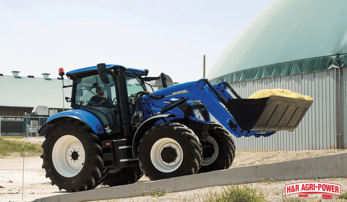 new holland tractor loader silage operation