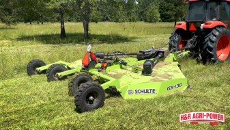 schulte gx130 rotary cutter field mowing