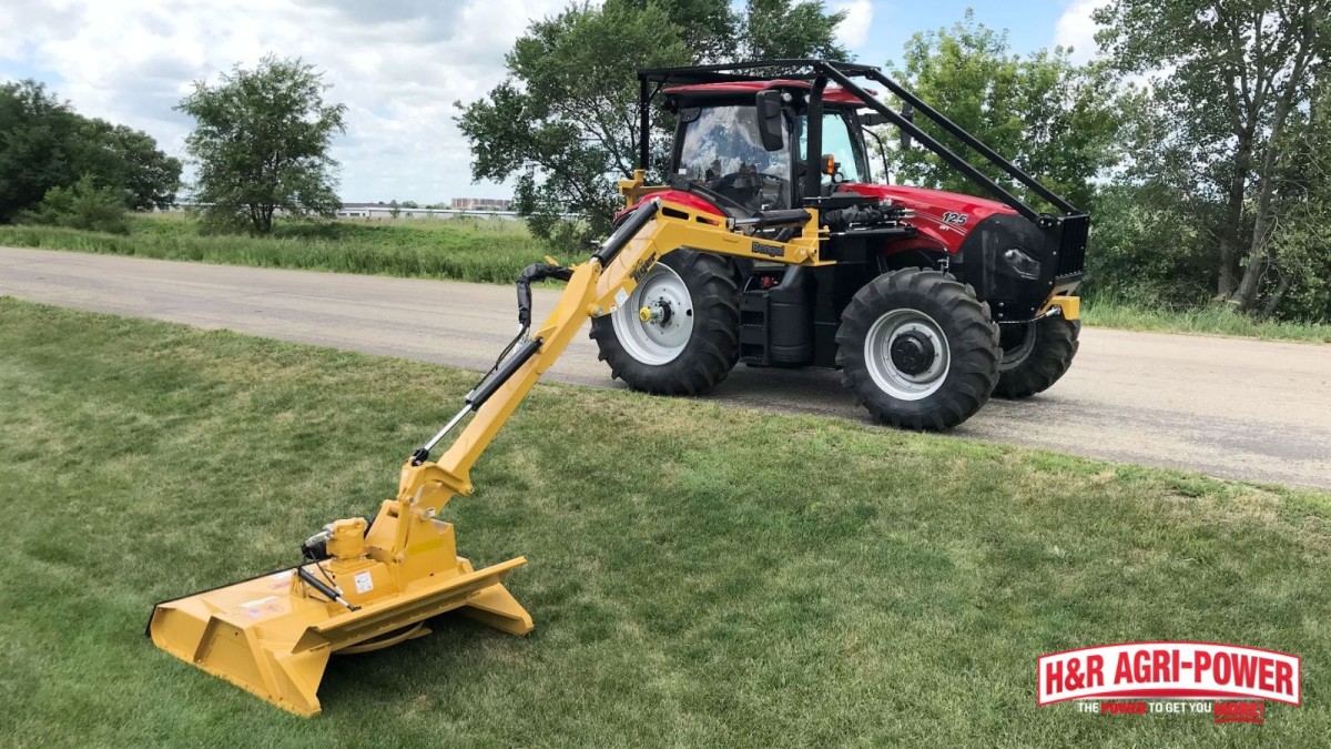 tractor boom mower roadside brush clearing