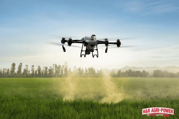 Autonomous agricultural drone performing precision spraying using advanced sensors and AI technology