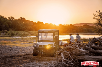 kubota rtv utility vehicle farm work sunset