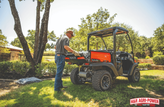 kubota rtv utility vehicle hauling worksite